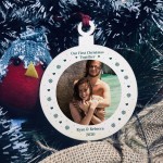 Personalised First 1st Christmas Together Tree Decoration Photo