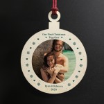 Personalised First 1st Christmas Together Tree Decoration Photo