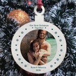Personalised First 1st Christmas Together Tree Decoration Photo
