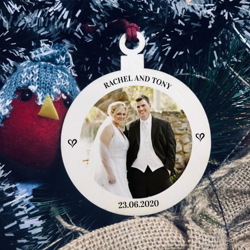 PERSONALISED Christmas Decor Bauble Wedding Anniversary Gift