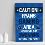 PERSONALISED Gaming Area Print Man Cave Games Room Sign