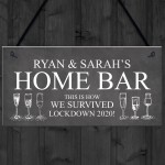 Funny Home Bar Sign PERSONALISED Home Decor Lockdown Gift