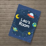 Personalised Space Theme Print For Boys Bedroom Nursery Decor