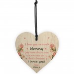 Nanny Birthday Christmas Thank You Gift Wood Heart Love Plaque