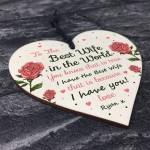 Best Wife Gift Wooden Heart Wife Birthday Christmas Anniversary