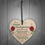 Thank You Friendship Gift Wood Heart Personalised Poem Birthday