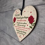 Thank You Friendship Gift Wood Heart Personalised Poem Birthday