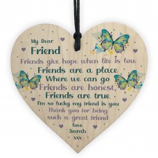 Best Friend Plaque Friendship Sign Personalised Heart Birthday