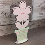 Stronger Beautiful Loved Wood Flower Friendship Gift Birthday