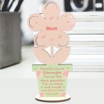 Stronger Beautiful Loved Wood Flower Friendship Gift Birthday