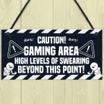 Funny Rude Gaming Sign Gamer Gift For Son Brother Xmas Birthday