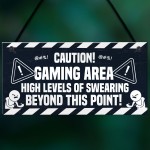 Funny Rude Gaming Sign Gamer Gift For Son Brother Xmas Birthday