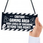 Funny Rude Gaming Sign Gamer Gift For Son Brother Xmas Birthday