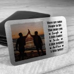 Friendship Gift Photo Metal Card Best Friend Gift Thank You