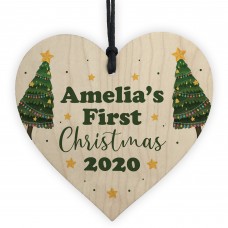 First Christmas Bauble Memory Keepsake Heart Newborn Baby