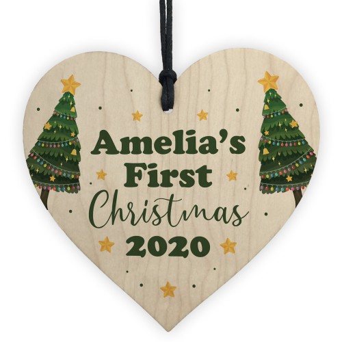First Christmas Bauble Memory Keepsake Heart Newborn Baby