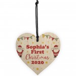 1st Christmas Decoration Wood Heart New Baby Gift Personalised