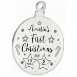 Any Names First Christmas Bauble Engraved Christmas Decoration
