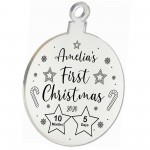 Any Names First Christmas Bauble Engraved Christmas Decoration