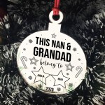 Nan & Grandad PERSONALISED Christmas Tree Bauble Hanging Gift