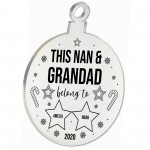 Nan & Grandad PERSONALISED Christmas Tree Bauble Hanging Gift