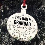 Nan & Grandad PERSONALISED Christmas Tree Bauble Hanging Gift