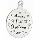 Personalised Baby First Christmas Engraved Bauble Christmas Gift