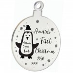 Personalised First Christmas Tree Decoration Engraved Bauble