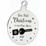 Personalised First Christmas In Our New Home Engraved Bauble