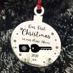 Personalised First Christmas In Our New Home Engraved Bauble