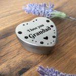 Silver Heart Tin Grandad Gift Christmas Birthday Present