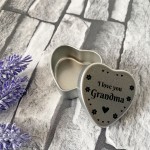 Silver Heart Tin Grandma Gift Christmas Birthday Present