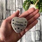 Silver Heart Tin Grandpa Gift Christmas Birthday Present