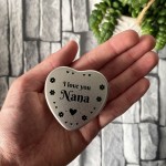 Silver Heart Tin Nana Gift Christmas Birthday Present Keepsake