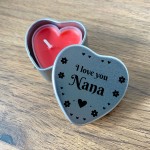 Silver Heart Tin Nana Gift Christmas Birthday Present Keepsake