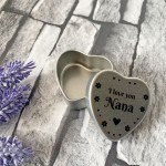 Silver Heart Tin Nana Gift Christmas Birthday Present Keepsake