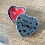 Silver Heart Tin Nanny Gift Christmas Birthday Present