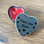 Silver Heart Tin Sister Gift Christmas Birthday Present