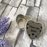 Silver Heart Tin Sister Gift Christmas Birthday Present