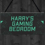 Personalised Boys Gaming Bedroom Sign Christmas Gift For Son