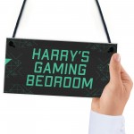 Personalised Boys Gaming Bedroom Sign Christmas Gift For Son