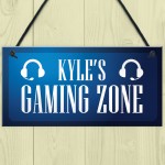 Personalised Gaming Zone Sign Gift For Boys Bedroom Novelty Gift