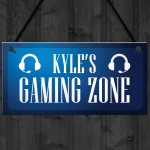 Personalised Gaming Zone Sign Gift For Boys Bedroom Novelty Gift