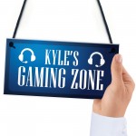 Personalised Gaming Zone Sign Gift For Boys Bedroom Novelty Gift