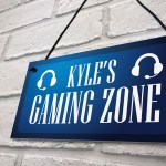 Personalised Gaming Zone Sign Gift For Boys Bedroom Novelty Gift