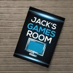 Personalised Games Room Poster Boys Bedroom Man Cave Sign