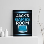 Personalised Games Room Poster Boys Bedroom Man Cave Sign