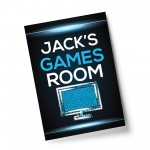 Personalised Games Room Poster Boys Bedroom Man Cave Sign