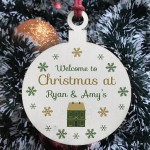 New Home Christmas Tree Decoration Personalised Wood Bauble