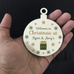 New Home Christmas Tree Decoration Personalised Wood Bauble